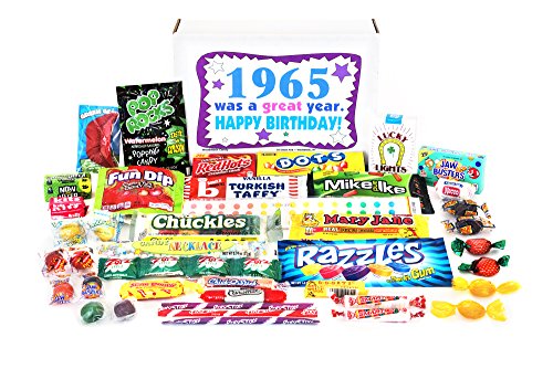 Woodstock Candy ~ 1965 55th Birthday Gift Box Nostalgic Retro Candy Mix from Childhood for 55 Year Old Man or Woman Born 1965 Jr