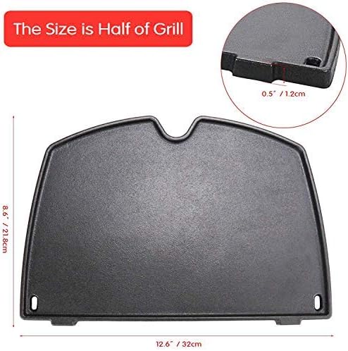 GFTIME 6558 32 x 21.8cm Cast Iron Grill Griddle for Weber Q100, Q120, Q140, Q1000, Q1200, Q1400, Baby Q Series grills - Image 5