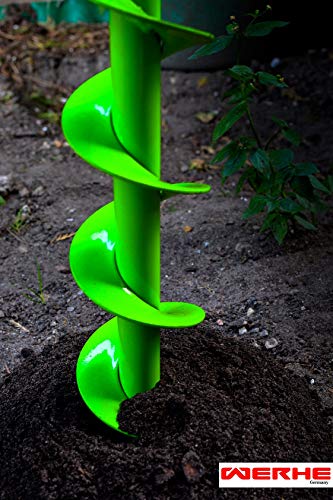 WERHE Profi Bohrer für Erdbohrer 100 mm Pfahlbohrer Brunnenbohrer präzise Bohrspitze Doppelspiral Hartmetall eco Farbe – Bild 4