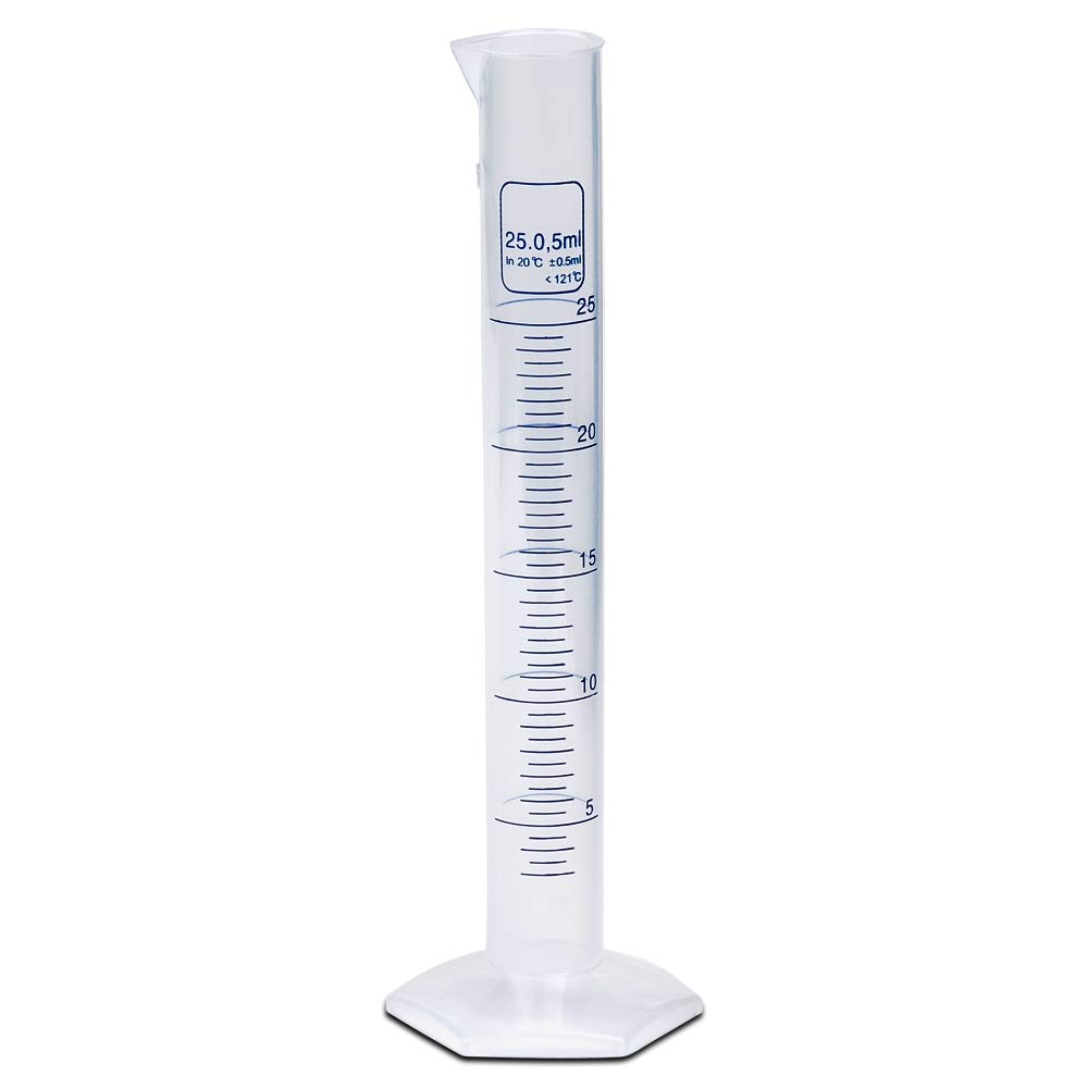 25ml Plastic Graduated Cylinder, Printed