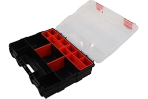 Removable Divider Toolbox Organizer Efficient Storage for Electrician Tools, Screws, and Small Items PP Plastic Build (L)