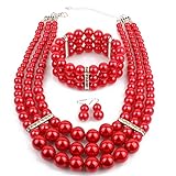 KOSMOS-LI Multi Layer Pearl Strand Jewelry Set