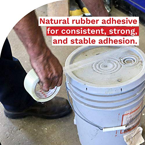 XFasten Filament Duct Tape, Transparent, 2 Inches x 30 Yards, Extreme Fiberglass Reinforced Cross Strapping Tape