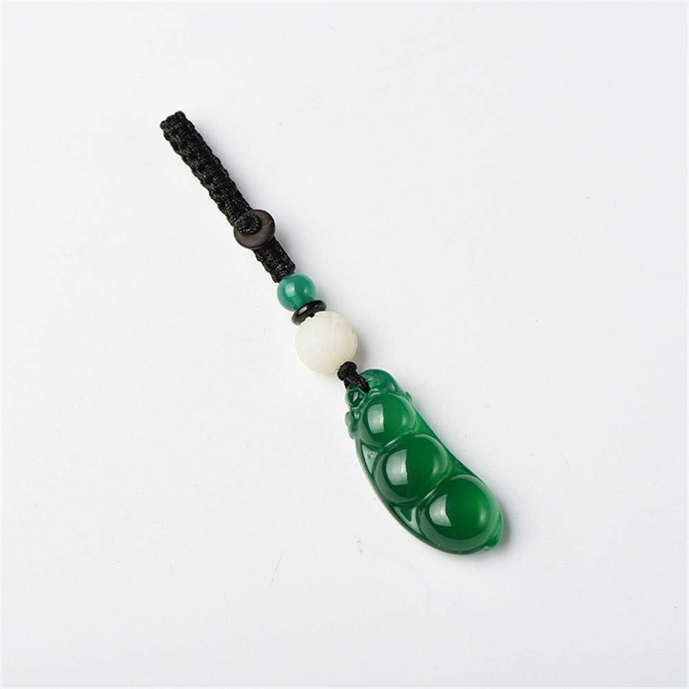Traditional Chinese Jade Pea Beans Charm Keychain Chinese Style Ornament Good Luck