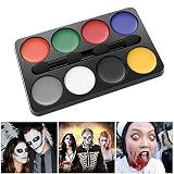 Unomor Halloween Makeup Kit Face Painting for Clown Witch Vampire Makeup Costume - 8 Colors