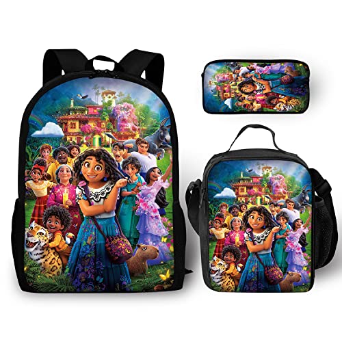 Kids EncantoCostume Backpack with Lunch Box for Girls School Bags