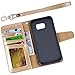 Arae Case Compatible for Samsung Galaxy s7 Edge, [Wrist Strap] Flip Folio [Kickstand Feature] PU Leather Wallet case with ID&Credit Card Pockets (Champagne Gold)
