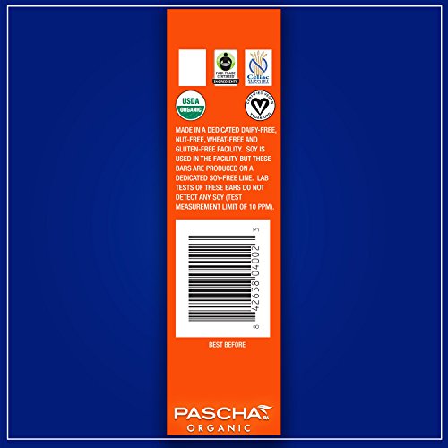 Pascha Organic Vegan Rice Milk Orange Chocolate Bar, 46% Cacao, 1.1 Ounce (Pack of 15)