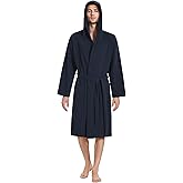 Latuza Men's Waffle Knit Hooded Robe Lightweight Bathrobe