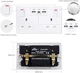 Mscien Wall Socket Double Switched with 2 USB and Type C Fast Charge 13A 2 Gang view 2