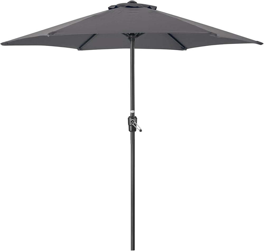 CHRISTOW Garden Parasol Umbrella Polyester Canopy Steel Sunshade with Crank