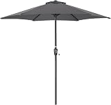 CHRISTOW Garden Parasol Umbrella Polyester Canopy Steel Sunshade with Crank