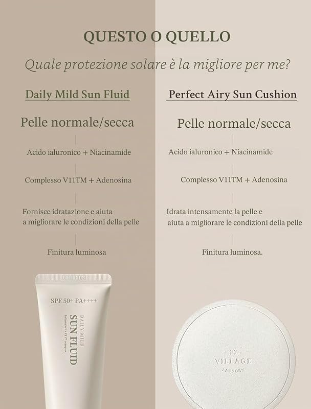 [VILLAGE 11 FACTORY] DAILY MILD Sun Fluid (50ml) Coreano Cura della Pelle – Crema Solare Liquida e Leggera – Protegge dai raggi UV – Illumina la carnagione – Idrata – Anti-invecchiamento — foto 8 di 8