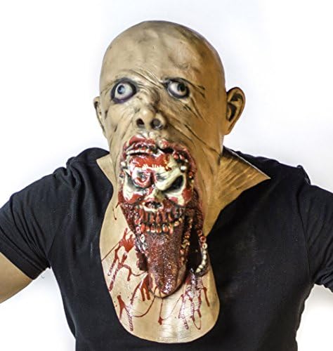 The Mask Biz Scary Face Skeleton in the Mouth Head Funny Mask Zombie