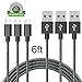 AOKER Micro USB Cable, 3Pack 6FT Extra Long Nylon Braided High Speed USB to Micro USB Charging Cord Fast Charger for Galaxy S7/S6/S5/Edge,Note 5/4/3,HTC,LG,Nexus and More (3 Pack 6FT Black)