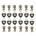 GTANG- 12Pcs Vintage Mini Heart Shaped Padlocks ，Heart Lock, Antique Brass (with 24 Mini Keys)