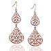 Zhenhui Luxury Elegant Vintage Style Jewelry Filigree Vine Double Drop Chandelier Earrings 5 Colors Fashion Accessories
