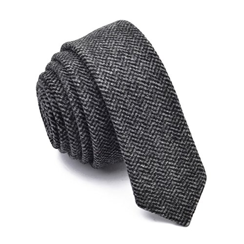 BOTVELA Mens Necktie Skinny Tie Tweed Pattern Woolen Neck Tie (10)