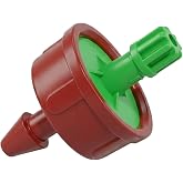 0.25 GPH Pressure Compensating Drip Emitters for 1/4" Tubing 60pcs | Ultra-Low 1/4 GPH Irriagtion Dripper for Succulents, Orchids, Seedlings in Greenhouses - Self-Cleaning Prevents Clogs