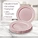 Silver Spoons 20 Premium Reusable Plastic Salad Plates | Vintage - Blush | 9'