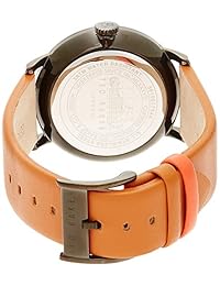 Ted Baker Colección Clásica reloj personalizado, multifunción, subesfera, con correa de cuero y detalle de contraste para hombre