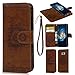 Galaxy S8 Case, S8 Case Embossed Love PU Leather Case TPU Shock Bumper Detachable Magnetic Wallet Case with Slot Wallet Wrist Strap Cover for Samsung Galaxy S8 (Brown)