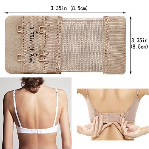 Bra Extenders 2 hook 2 Rows for Women 6pcs Elastic Stretch Pregnanct Adjustable Bra Extension Strap - Thumbnail 4