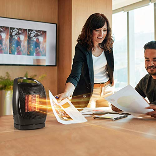 Ceramic Space Heater, 750W/1500W Portable Desk Small Quiet Fast Heating Fan, Overheat & Tip-Over Protection, Energy Efficient Space Heater for Office Desktop and Home - Thumbnail 6