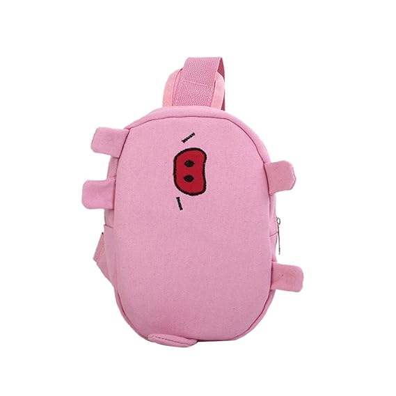 FENICAL Sling Bag Cute Canvas Pig Messenger Bag Animal Shoulder Bag Girls Women (Pink)