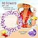 Hawaiian Leis Luau Party Decorations - Tropical Hawaii Silk Flower Necklace - Hula Luau Beach Pool Party Theme Accessories - for Birthday and Graduation Day Celebration (14 Pieces plus 4 Bracelets)