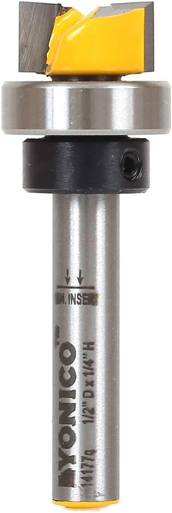 Yonico 14177q 1/2-Inch Diameter Offset Flush Trim Template Router Bit 1/4-Inch Shank, 1/2" x 1/4"