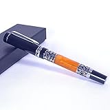 yiren 601 Medium nib fountain pen CELLULOID FLOWER PATTERN new gift pen Writing office (Brown Marble)