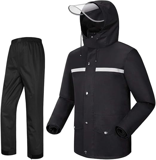 LAXF-Regenbekleidung Regenmantel mit Kapuze, Regenanzug für Männer ...