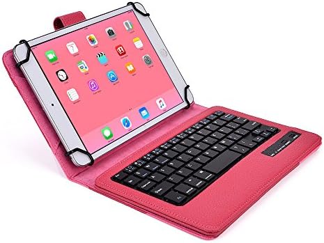 Archos 70 Titanium, 70 b Titanium keyboard case, COOPER INFINITE EXECUTIVE 2-in-1 Wireless Bluetooth Keyboard Magnetic Leather Travel Cases Cover Holder Folio Portfolio + Stand (Red)