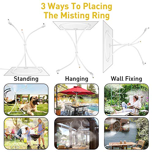 HOMENOTE Standing Misting Cooling System for a Cool Patio Breeze,13.1FT