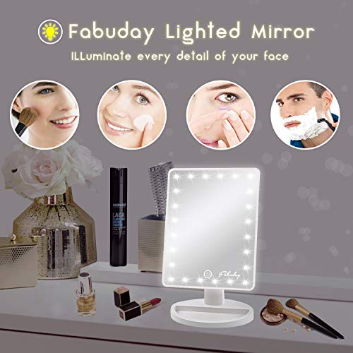 Makeup Mirror with Lights, Lighted Vanity Mirror Light Adjustable, Led Makeup Mirror for Travel, Battery Operated, Color Boxed, White