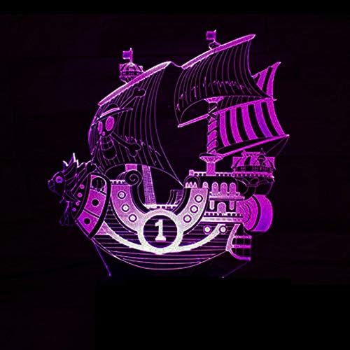 Hmnzxy New Smooth Sailing Dragon Boat Small Sailing Boat Colorful 3D Small Table Lamp USB Led Smart Home Night Light