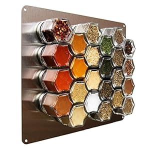 Gneiss Spice Stainless Finish Wall Plate Base for Magnetic Spice Jars, Medium 10x12 Inches (Jars Not Included)