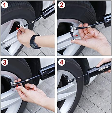 Oasser Compresseur Voiture Portatif Gonfleur Pneus Voiture Compresseur d'air Electrique avec Ecran LCD Lampe LED à Batteire de Lithium-lon 12V 150PSI