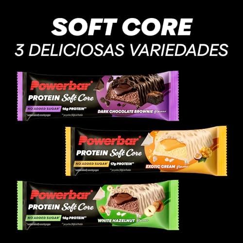 Barritas de Proteína - Soft Core - Dark Chocolate Brownie - 12x48 g - Barrita Proteica Alta en Proteínas y Baja en Azúcar