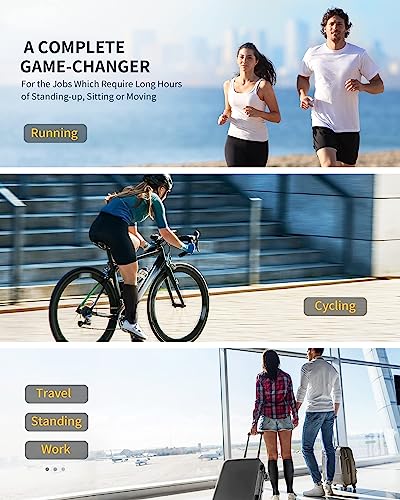 CAMBIVO 2 Pairs Graduated Compression Socks for Women and Men 20-30 mmHg, Elastic Compression Non-Slip Socks for Sports, Running, Recovery, Anti-thrombus, Varicose Veins, Airplane Travel