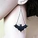 JoyTong Bat Necklace Earring Set Leather Black
