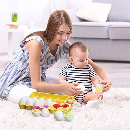 TINOTEEN Toddler Matching Toys Easter Egg Color Shape Learning