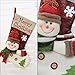 QBSM Christmas Stockings, 17'' Xmas Stockings Set of 2 Character Santa, Snowman, 3D Plush Rustic Stocking with Burlap Cuff, Party Favor Supplies for Kids Fireplace Decorations