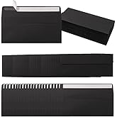 100 Pack Colorful #10 Business Envelopes Self Seal Standard Envelopes for Office Checks, Business, Letter Mailing Invoices, 4.13 x 9.49 Inches (Black)