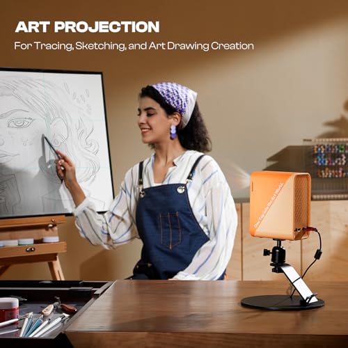 Caydo P1 Art Projector with Exclusive Drawing App for Artists, Portable Projector with Auto Focus & Keystone for Drawing and Tracing, 4K Support, 100’’ Display, Compatible with iOS/Android, Upgraded