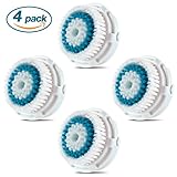 4-Pack Deep Pore Facial cleansing Brush Head Replacement for Facial Cleanser Compatible with Mia, Mia2, Mia3 (Aria), Mia Fit, Alpha Fit, Smart Profile, PLUS, PRO