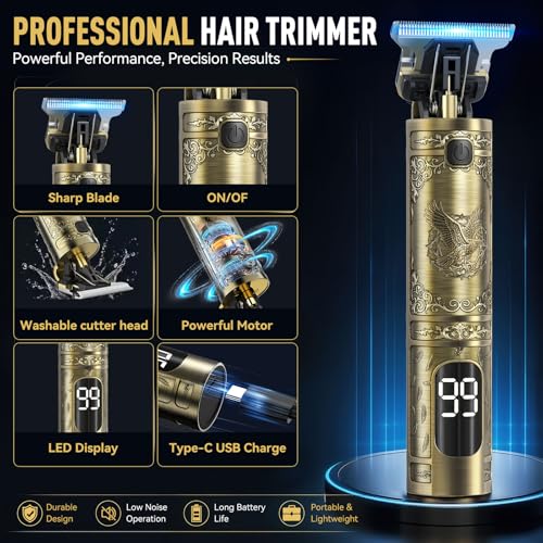 Solati Beard Trimmer for Men, Professional Hair Clippers & Electric Shaver Grooming Kit, Precision T-Blade Cordless Hair Trimmer with LCD Display Mens Gifts