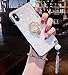 Lozeguyc iPhone XS Max Luxury Shiny Ring Stand Case,Soft Silicone TPU Shockproof Beauty Bling Full Body Case with Rhinestone Pedant and 360 Degree Rotating Big Pearl Stand for iPhone XS Max-White