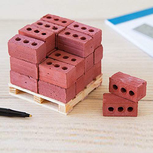 Fxbar,New 32Pcs Mini Cement Cinder Bricks Brick Model Building Dollhouse for Kids Mini Cement Cinder Bricks (Red)